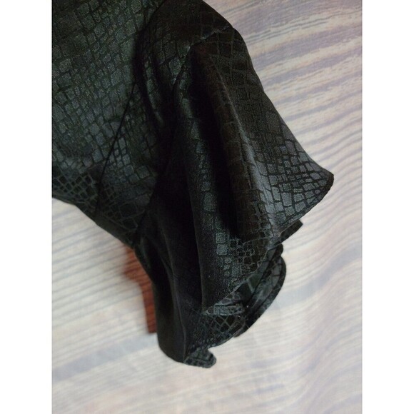 Balenciaga Black Silk Animal Scale Pattern Side Draped Dress - Picture 6 of 11